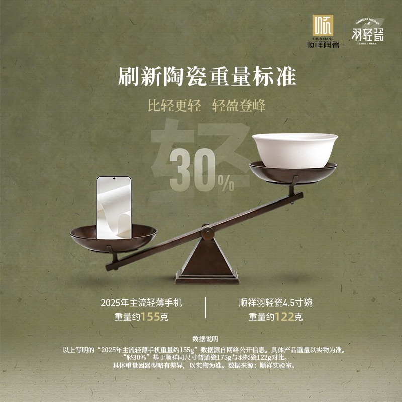 宋月疏影-羽轻瓷（轻量餐具）